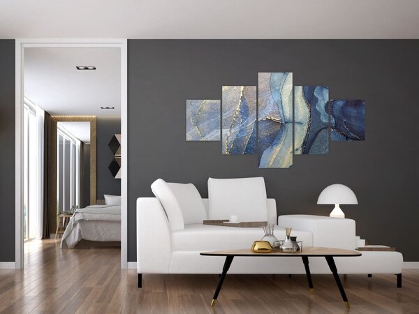 Obraz - Abstrakcja z użyciem tuszu alkoholowego (125x70 cm)
