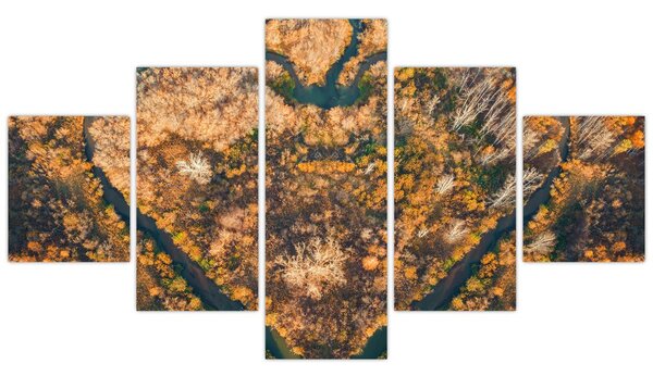 Obraz - Rzeka w kształcie serca (125x70 cm)
