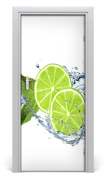 Okleina samoprzylepna fototapety na drzwi Limonki