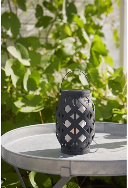 Czarny lampion Star Trading Flame Lantern, wys. 23 cm