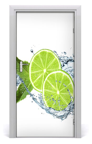 Okleina samoprzylepna fototapety na drzwi Limonki