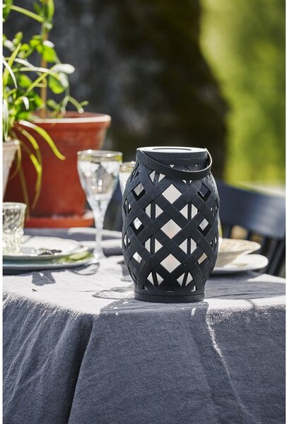 Czarny lampion Star Trading Flame Lantern, wys. 23 cm