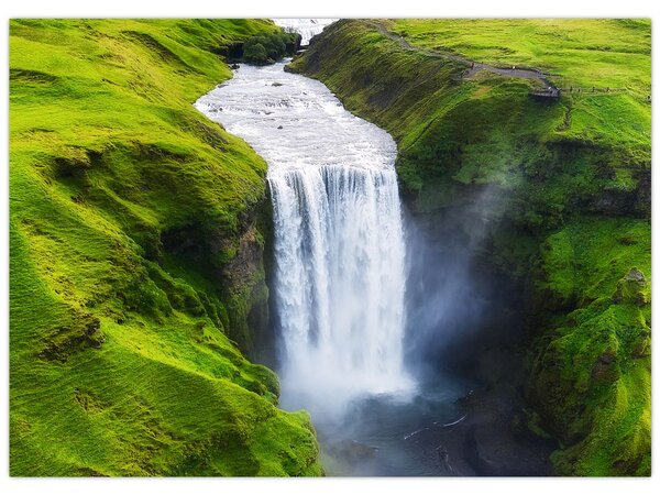 Obraz - Wodospad Skogafoss (70x50 cm)