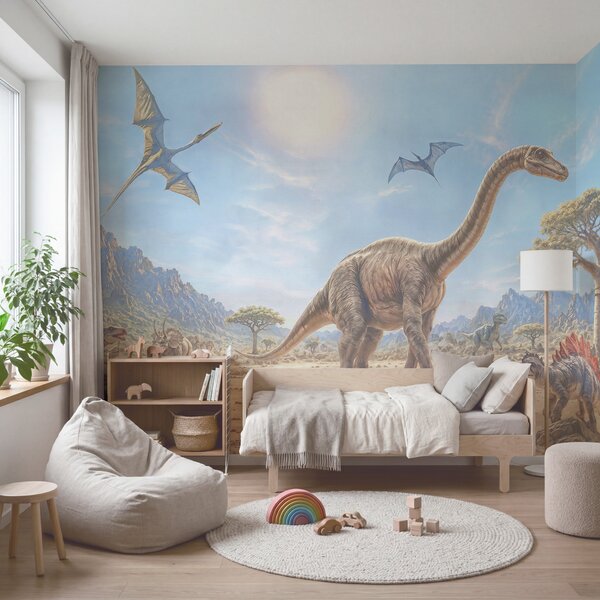 Fototapeta Grupa dinozaurów na pustyni, Fototapety Dinozaury, Popularne Fototapety, t00895 - Tapeko.pl