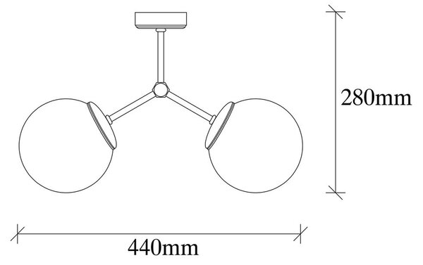 Czarno-biała lampa sufitowa ze szklanym kloszem 15x44 cm Damar – Opviq lights