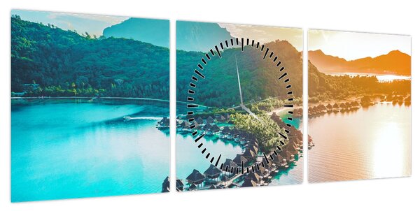 Obraz - Bora Bora (z zegarem) (90x30 cm)