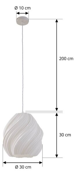 Lampa wisząca Nuvia Lindby, możliwość ściemniania, biały / opal, salon / jadalnia, nowoczesny