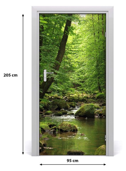 Naklejka fototapeta na drzwi Rzeka w lesie