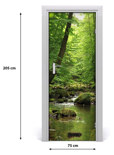 Naklejka fototapeta na drzwi Rzeka w lesie