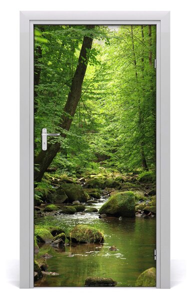 Naklejka fototapeta na drzwi Rzeka w lesie