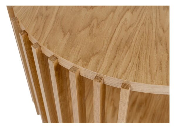 Stolik z drewna dębowego Woodman Drum, ø 83 cm