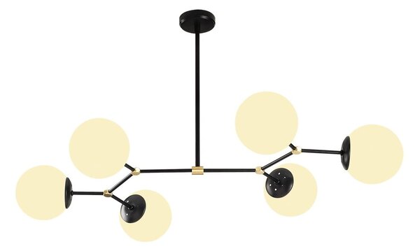 Czarno-biała lampa wisząca ze szklanym kloszem Damar – Opviq lights