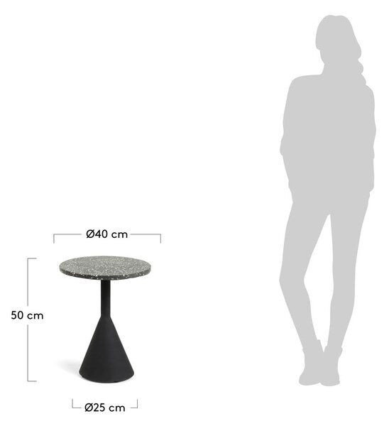 Okrągły stolik ogrodowy z blatem z terrazzo ø 40 cm Melano – Kave Home