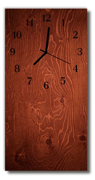 Zegar Szklany Pionowy Panele drewniane brązowy