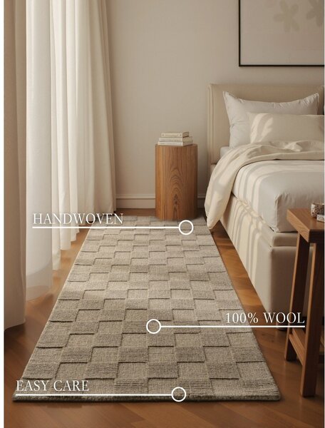 Beżowy wełniany chodnik tkany ręcznie 80x200 cm Scala – Villeroy&Boch