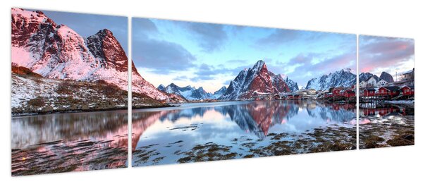 Obraz - Wschód słońca nad Reine (170x50 cm)