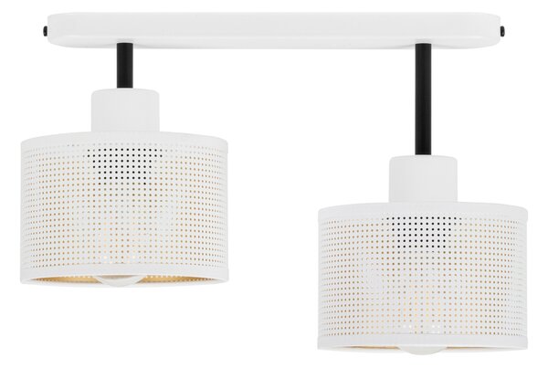 Lampa sufitowa biała dwupunktowa z białymi abażurami B-3306WE-WE E27