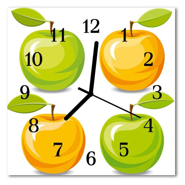 Zegar ścienny kwadrat Jabłka