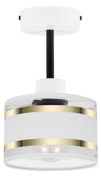 Lampa sufitowa biała jednopunktowy spot z białym abażurem T-1010WE-WE