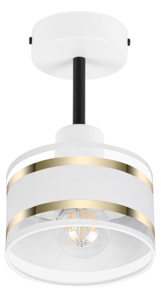 Lampa sufitowa biała jednopunktowy spot z białym abażurem T-1010WE-WE