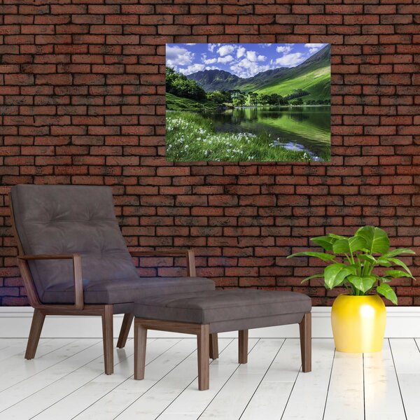 Obraz - Krajobraz z jeziorem (70x50 cm)