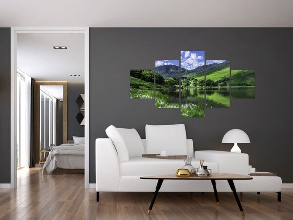 Obraz - Krajobraz z jeziorem (125x70 cm)