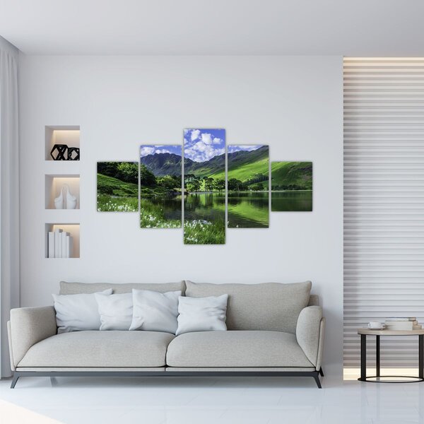 Obraz - Krajobraz z jeziorem (125x70 cm)