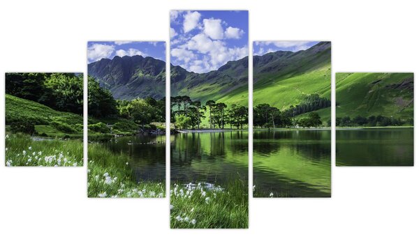 Obraz - Krajobraz z jeziorem (125x70 cm)