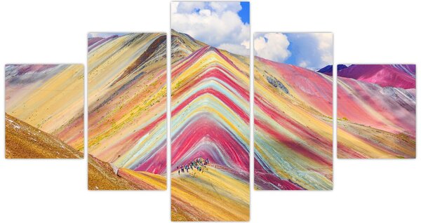 Obraz - Rainbow Mountain, Peru (125x70 cm)