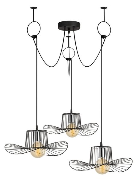 Czarna lampa wisząca z metalowym kloszem ø 78 cm Tel – Opviq lights