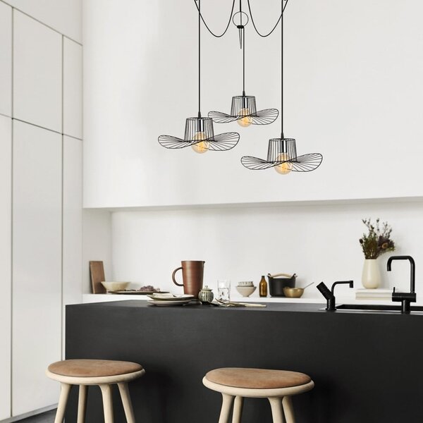 Czarna lampa wisząca z metalowym kloszem ø 78 cm Tel – Opviq lights