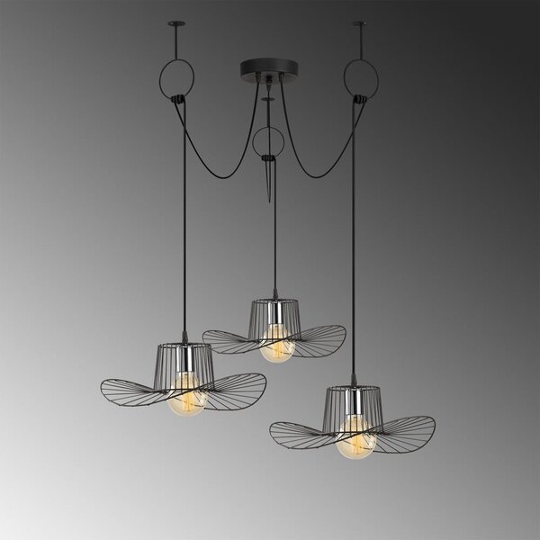 Czarna lampa wisząca z metalowym kloszem ø 78 cm Tel – Opviq lights