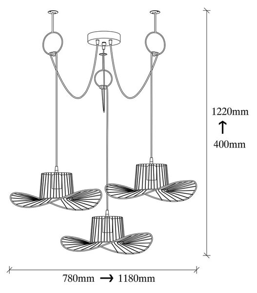 Czarna lampa wisząca z metalowym kloszem ø 78 cm Tel – Opviq lights