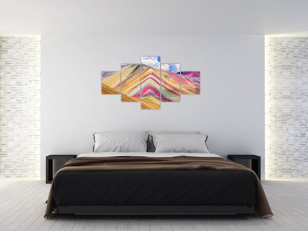 Obraz - Rainbow Mountain, Peru (125x70 cm)