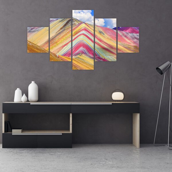 Obraz - Rainbow Mountain, Peru (125x70 cm)