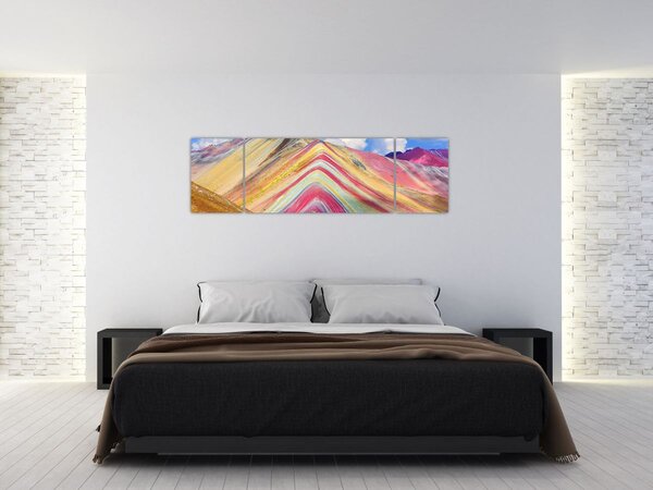 Obraz - Rainbow Mountain, Peru (170x50 cm)