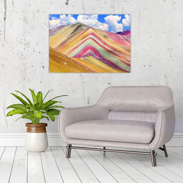 Obraz - Rainbow Mountain, Peru (70x50 cm)