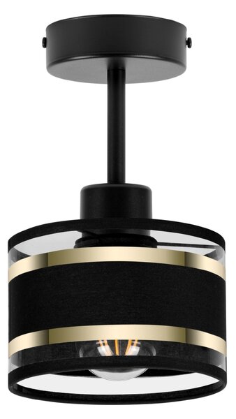 Lampa sufitowa czarna jednopunktowy spot z czarnym abażurem T-1010SC-S
