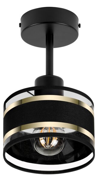 Lampa sufitowa czarna jednopunktowy spot z czarnym abażurem T-1010SC-S