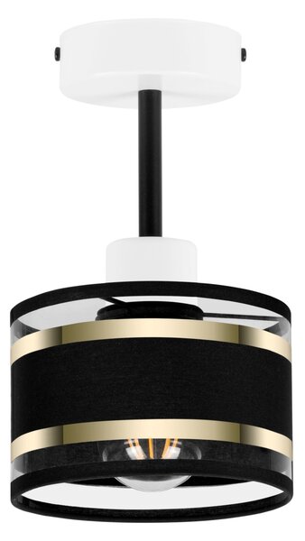 Lampa sufitowa biała jednopunktowy spot z czarnym abażurem T-1010WE-SC