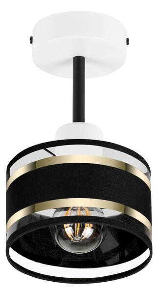 Lampa sufitowa biała jednopunktowy spot z czarnym abażurem T-1010WE-SC