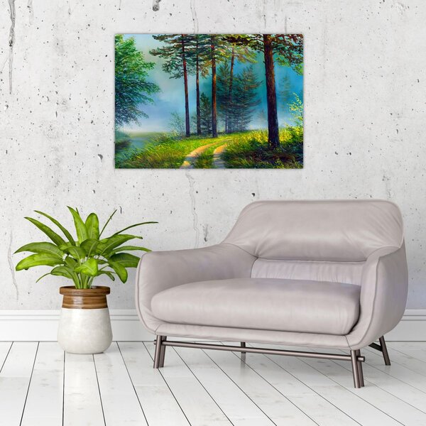 Obraz - Obraz olejny przedstawiający krajobraz (70x50 cm)