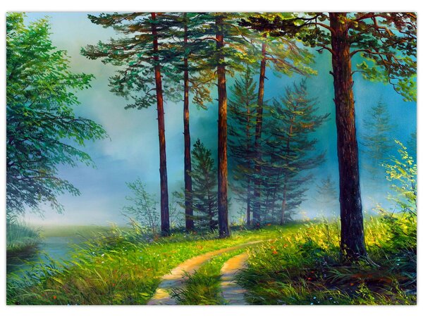 Obraz - Obraz olejny przedstawiający krajobraz (70x50 cm)