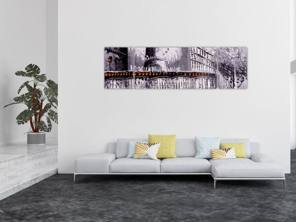 Obraz - Obraz olejny przedstawiający miasto II. (170x50 cm)