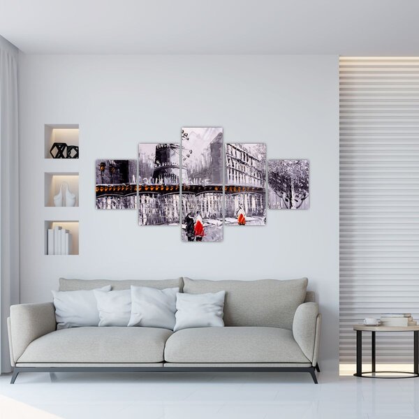 Obraz - Obraz olejny przedstawiający miasto II. (125x70 cm)