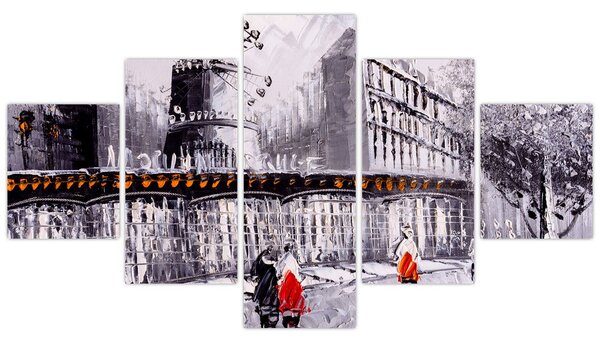 Obraz - Obraz olejny przedstawiający miasto II. (125x70 cm)