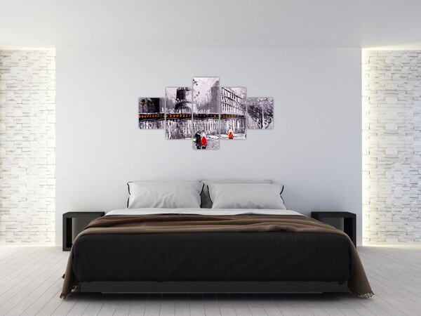 Obraz - Obraz olejny przedstawiający miasto II. (125x70 cm)