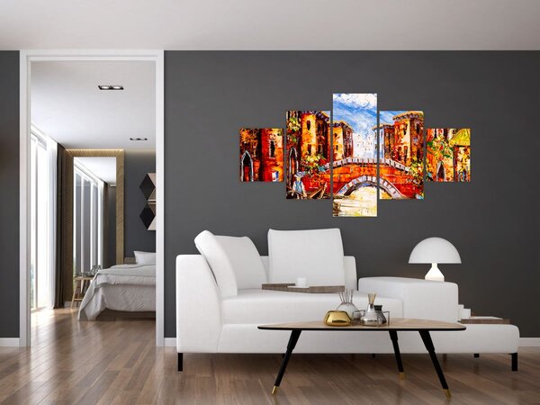 Obraz - Obraz olejny przedstawiający miasto III. (125x70 cm)