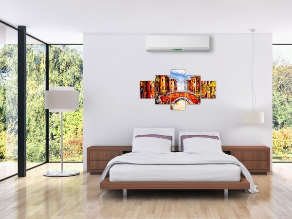 Obraz - Obraz olejny przedstawiający miasto III. (125x70 cm)