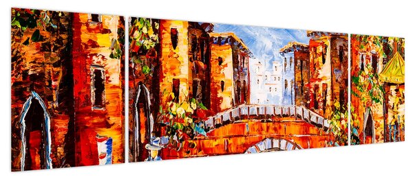 Obraz - Obraz olejny przedstawiający miasto III. (170x50 cm)